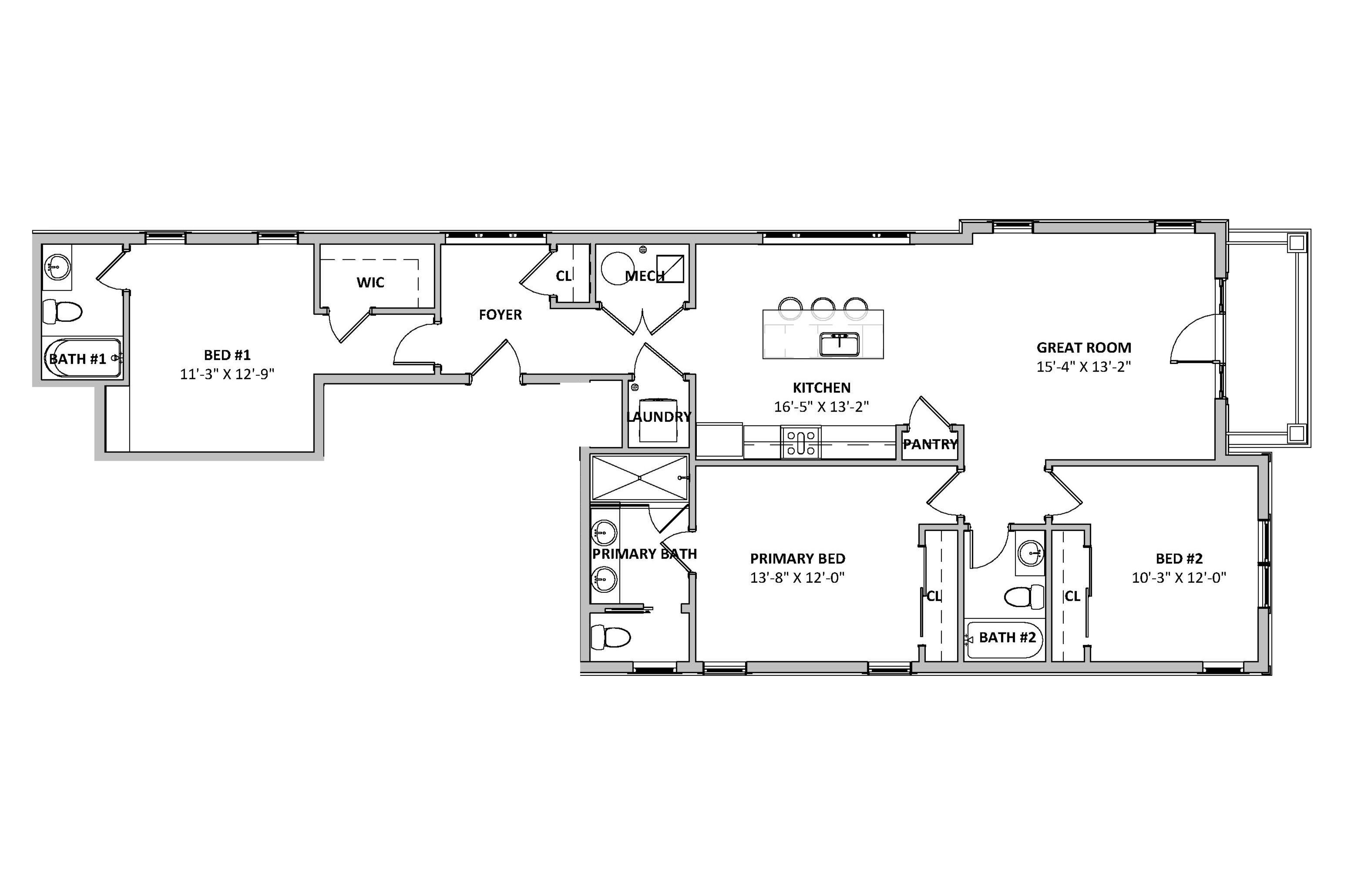 Sample Floor Plan for 3-Bedroom Unit